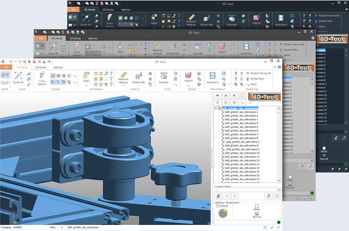 CAD viewer with an intuitive and modern interface in German, English, French and Korean