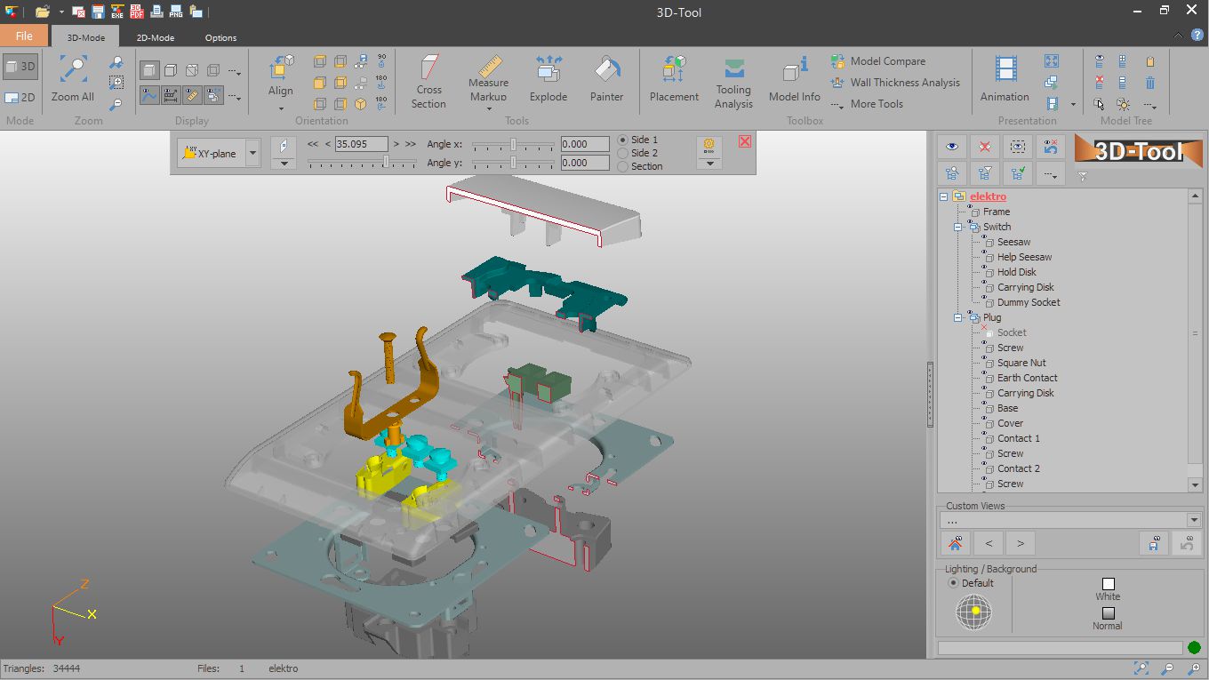 3D CAD Viewer with a full set of visualization options