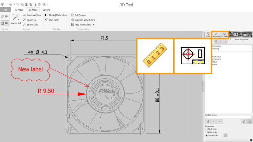 Open and measure DWG DXF CATDrawing and SLDDRW